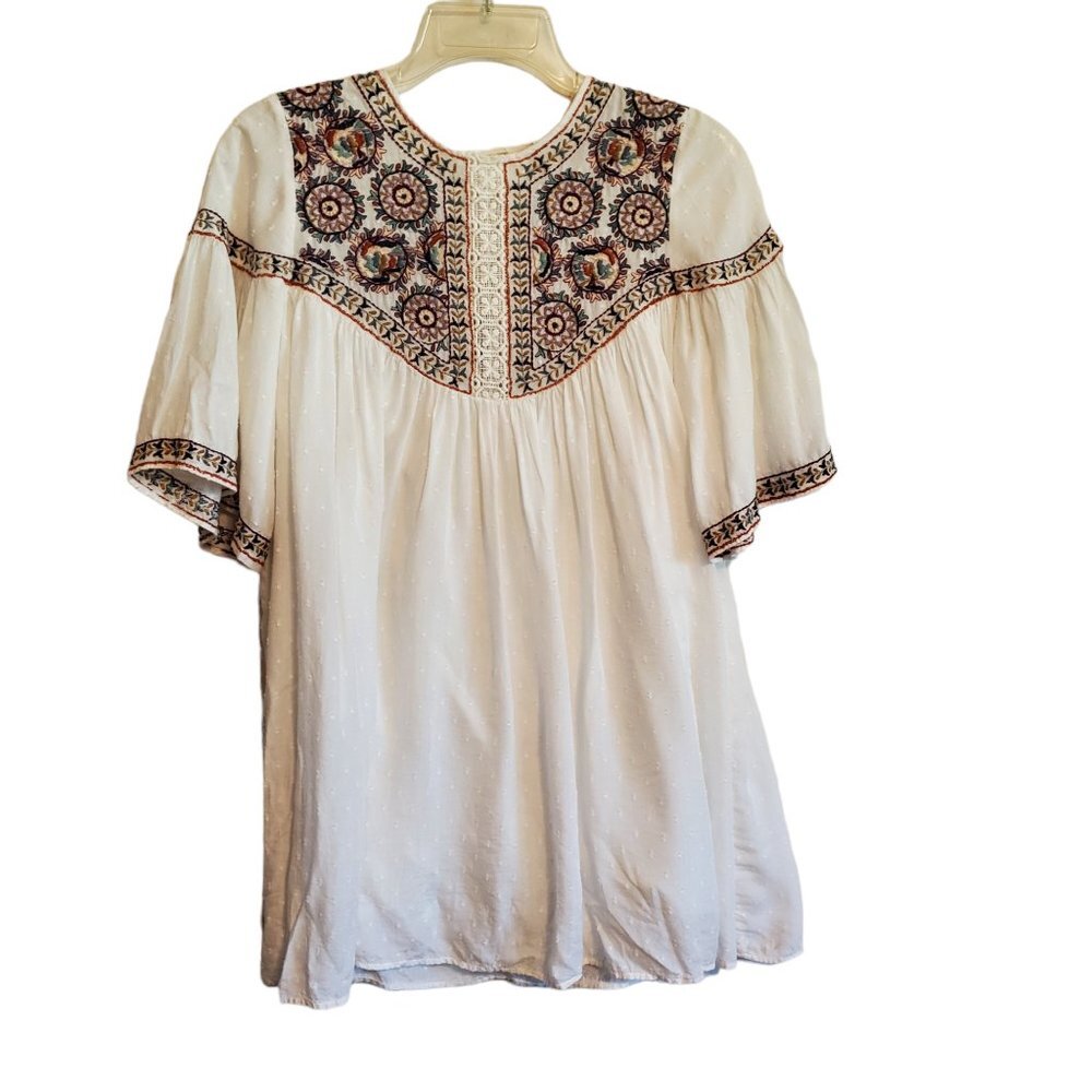 Zara Trf Collection‎ Embroidered Boho Tunic Dress XS